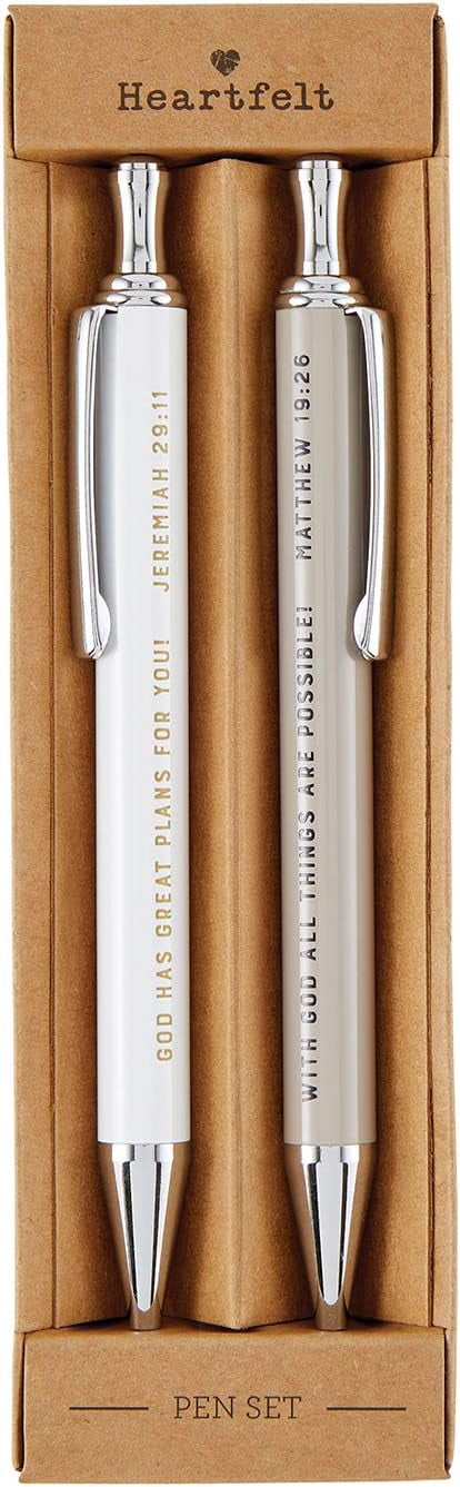 Creative Brands Graduation Collection Refillable Ballpoint Pens, Set of 2, God Has Plans