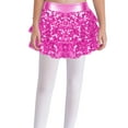 thumbnail image 4 of YiZYiF Kids Girls Sparkly Sequins Dance Skirt Tiered Ruffle Skorts Hip Hop Jazz Performance Costume Hot Pink 4, 4 of 7