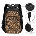 thumbnail image 4 of Travel Shoulder Computer Backpack 18 X 13.4 X 8.3in With Usb Cable And Music Jack Multi-Space Pocket Leopard Skin Print Style Firebrick_1, 4 of 7