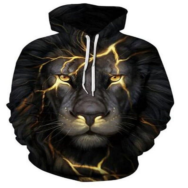 Chandails à Capuchon pour Hommes Imprimé Animal cool street (g, L)
