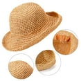 thumbnail image 4 of Spencer Women's Summer Cap Floppy Sun Hat Foldable Wide Brim UV Protection Sun Hats (Beige), 4 of 9