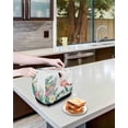 thumbnail image 3 of Pink Flamingo Toaster Cover 4 Slice, Large Kitchen Appliance Covers, Watercolor Summer Botanical Floral Toaster Oven Cover with Loop, Bread Machine Cover Polyester Dust Cover Protection, 3 of 4