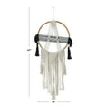 thumbnail image 3 of DecMode Black Cotton Handmade Intricately Weaved Macrame Wall Decor with Beaded Fringe Tassels, 3 of 6