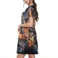 thumbnail image 4 of Lsque Chucky Print Women's Casual Dress T-Shirt Summer Short Sleeve Scoop Neck Swing Dresses, 4 of 7