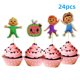 thumbnail image 3 of Juego de vajilla desechable de dibujos animados JJ Melon para fiesta de cumpleaños, Juego de vasos, platos, Pancarta, globos para Baby Shower, regalos para niños, 3 of 5