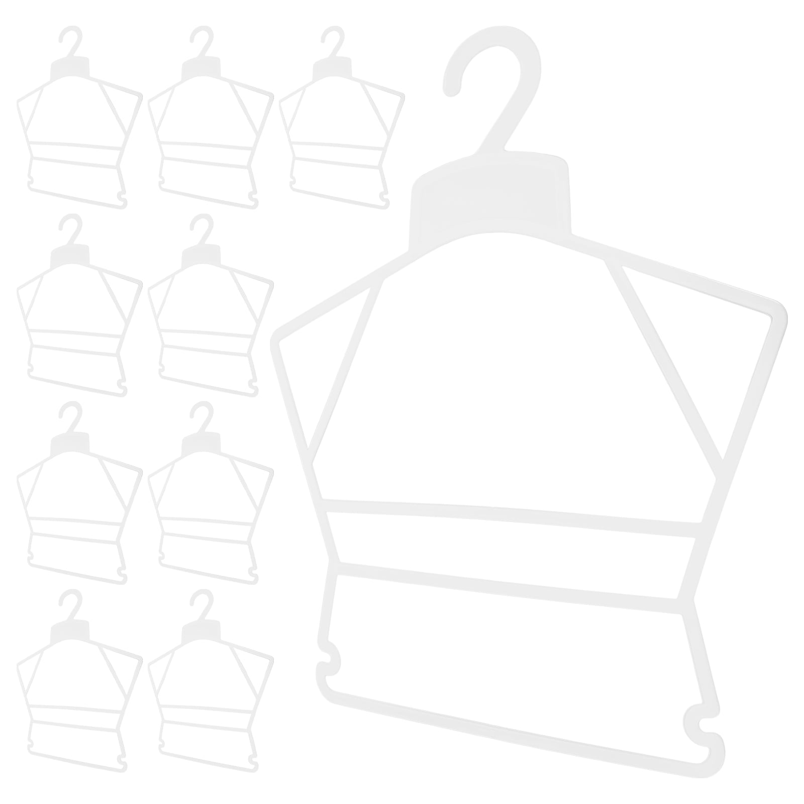Raindrops 10Pcs Plastic Baby Clothes Hangers White Non Slip for Kids 15.0x12.3x0.1in