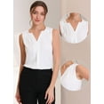 thumbnail image 2 of DARING DIVA Sleeveless Blouse Top Office Work Shirt XS White, 2 of 6