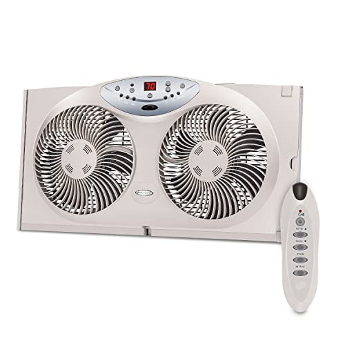 Bionaire Ventilateur de Fenêtre avec Deux Pales Réversibles de 8,5 Pouces et Télécommande, Blanc