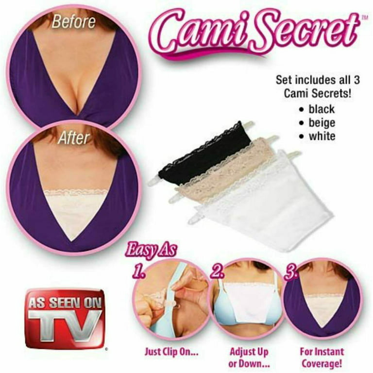 Finesse Miracle Cami - Womens Clip-on Mock Camisole - Set of 3 Red