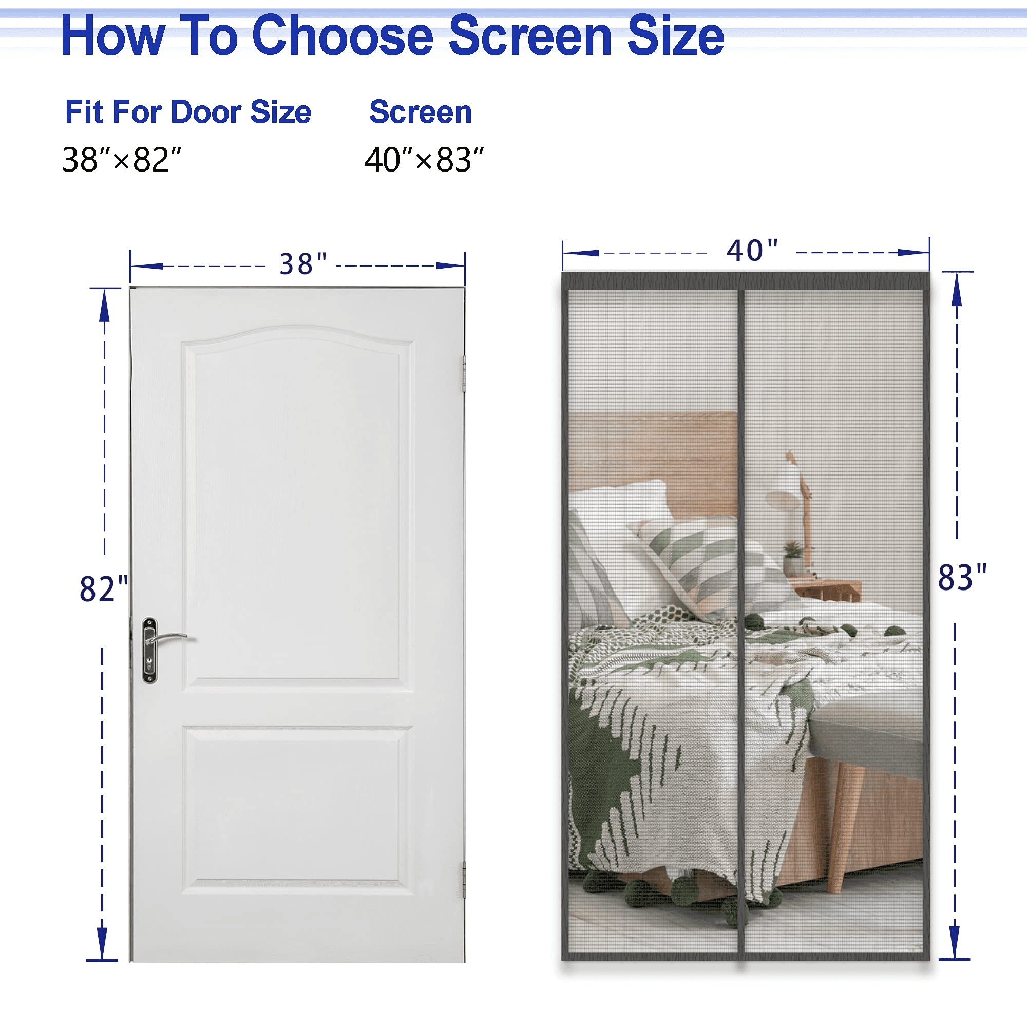 Screen Door With 32 S Duty Mesh Ain, Fits Doors 39x82, Dogs Pets Friendly  Door Screen