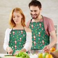 thumbnail image 4 of Green Christmas Santa and Icon Pattern Apron-Garden Aprons for Women with Pockets-Cotton Linen Waterproof Kitchen Cooking Gardening Aprons Adjustable for Kitchen,Cooking,BBQ and Salon 33"x27", 4 of 7
