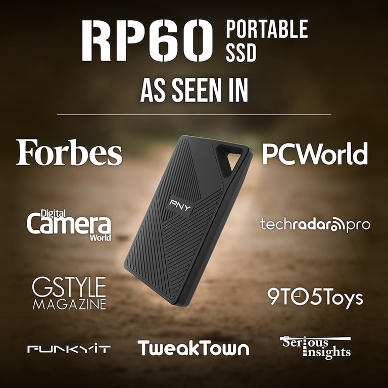 PNY RP60 2TB External Rugged USB 3.2 Gen2x2 Type-C SSD - Walmart.com