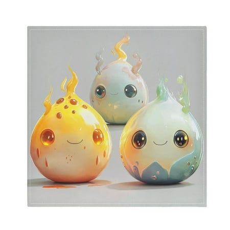 

Napkin Satin Napkin 20*20Inchx1 Kitchen Towel Dinner Plate Towel Decorative Towel Napkin Tea Towel Suitable For Kitchen Table Three Cartoon Balls