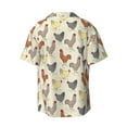 thumbnail image 5 of Uemuo Funny Chicken Pattern Cotton Linen Short Sleeve Shirts,Casual Lightweight Button Down Shirts,Vacation Beach Summer Tops-Small, 5 of 7