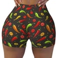 thumbnail image 2 of Lsque Chili2 Pattern High Waisted Biker Shorts for Women-Tummy Control Fitness Athletic Workout Running Yoga Gym Shorts,Moisture-Wicking-X-Large, 2 of 9