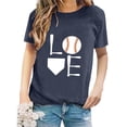 thumbnail image 2 of WTXUE T-Shirts Short Sleeve, Crew Neck Graphic Tees Women's Loose T Shirt Top Shirts for Women Letter Print | Casual for Women Navy M, 2 of 5