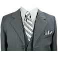 thumbnail image 4 of Boys Teens Gray Pinstripes Suit Dresswear Outfit Set, 4 of 5