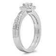 thumbnail image 2 of 0.55 Carat (ctw) 10K White Gold Princess & Round Cut Diamond Ladies Halo Engagement Bridal Ring With Matching Band Set 1, 2 of 4