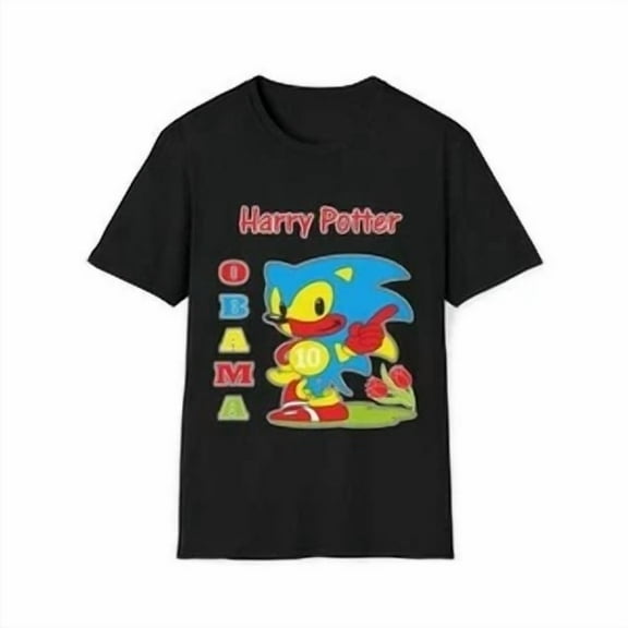 Obamaaa Sonicccc Bootleg Ironic Humor Gaming Graphic Unisex T-Shirt