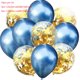 thumbnail image 1 of Xiao Hua 50 globos de confeti azul y dorado, globos premium de 12 pulgadas para fiesta de cumpleaños, globos a granel para despedida de soltera, decoración para fiesta de graduación, 1 of 4
