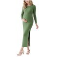 thumbnail image 1 of WUANDIXFA Baby Shower Robes de Maternité pour Robe Chandail de Maternité pour Séance Photo d'Automne et d'Hiver Grossesse pour Femmes Robes de Maternité Vert,P, 1 of 6