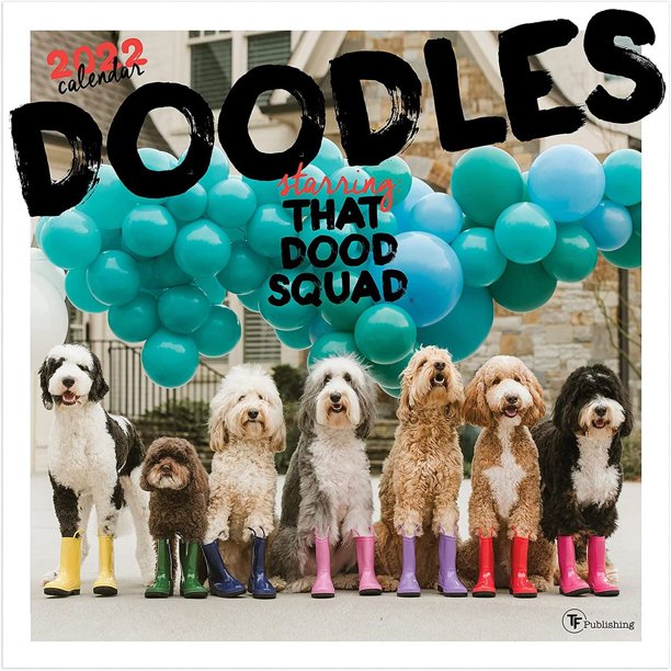 Dog Calendar 2023 2022 2023 Dog Monthly Wall Calendar, 16 Month, Large Grid, Doodles Starring That Dood Squad