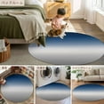 thumbnail image 6 of 3ft Round Rug, Navy Blue Gray Ombre Non-Skid Rubber Backing Large Area Rugs - Living Room Bedroom Home Office, Modern Gradient Abstract Art Indoor Floor Mat Carpets Washable Rug, 6 of 9