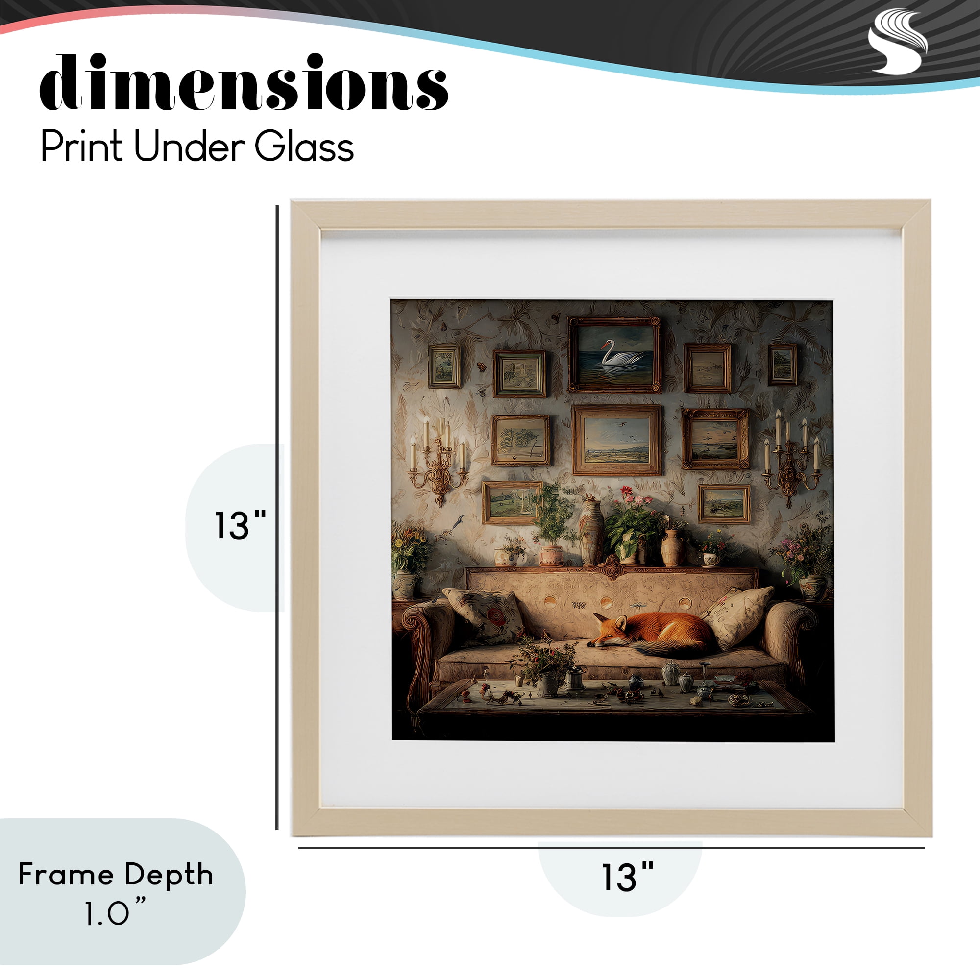 Stupell Industries Vintage Parlor with Fox Birch Framed Print Under Glass, design by The Wands Want