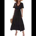 thumbnail image 1 of Vestido Bohemio de Lunares para Mujer, de Verano, con Cuello en V, Corta, y Fluido, para Invitada A una Boda en la Iglesia Negro S, 1 of 8