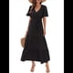 thumbnail image 1 of Vestido Bohemio de Lunares para Mujer, de Verano, con Cuello en V, Corta, y Fluido, para Invitada A una Boda en la Iglesia Negro L, 1 of 8