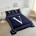 thumbnail image 4 of Erosebridal Initial Letter V Bedding Twin Comforter Set, Vintage Geometric Duvet Insert, Teens Adult Reversible Comforters & Duvets, Lightweight Room Decorative, 2pcs, 4 of 8