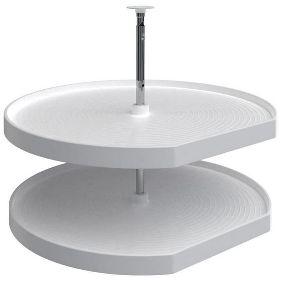 Rev-A-Shelf Ld-2262-32-1 Lazy Daisy Polymer Double 2 Tier 32"W D Shaped Lazy Susan - White