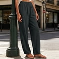 thumbnail image 4 of Womens Straight Leg Jeans New Women’s Elastic Waist Pants, Wide Leg Casual Long Pants, Lightweight Relaxed Fits Bottoms with Pockets, 4 of 6