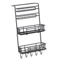 thumbnail image 4 of Estante lateral para nevera, estante de almacenamiento de especias con gancho, estante de puerta de Metal, estantes para condimentos sobre la puerta, 3 capas, 4 of 8