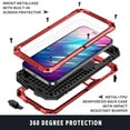 thumbnail image 2 of ELEHOLD for iPhone 14 Pro 6.1 Inch 2022 Case, Heavy Duty Armor Built-in Explosion-Proof Tempered Glass Screen Protector Wireless Charging Hang Rope Hidden Kickstand Shockproof Rugged Case,Red, 2 of 7