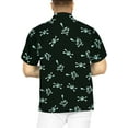 thumbnail image 2 of LA LEELA Men's Hawaiian Short Sleeve Beach Caribbean Cruise Shirt Holiday Costumes Button Up Shirts for Men S Crossbones Scary Black, 2 of 6