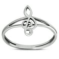 thumbnail image 2 of 925 Sterling Silver Treble Clef Music Womens Ring (8.5), 2 of 3