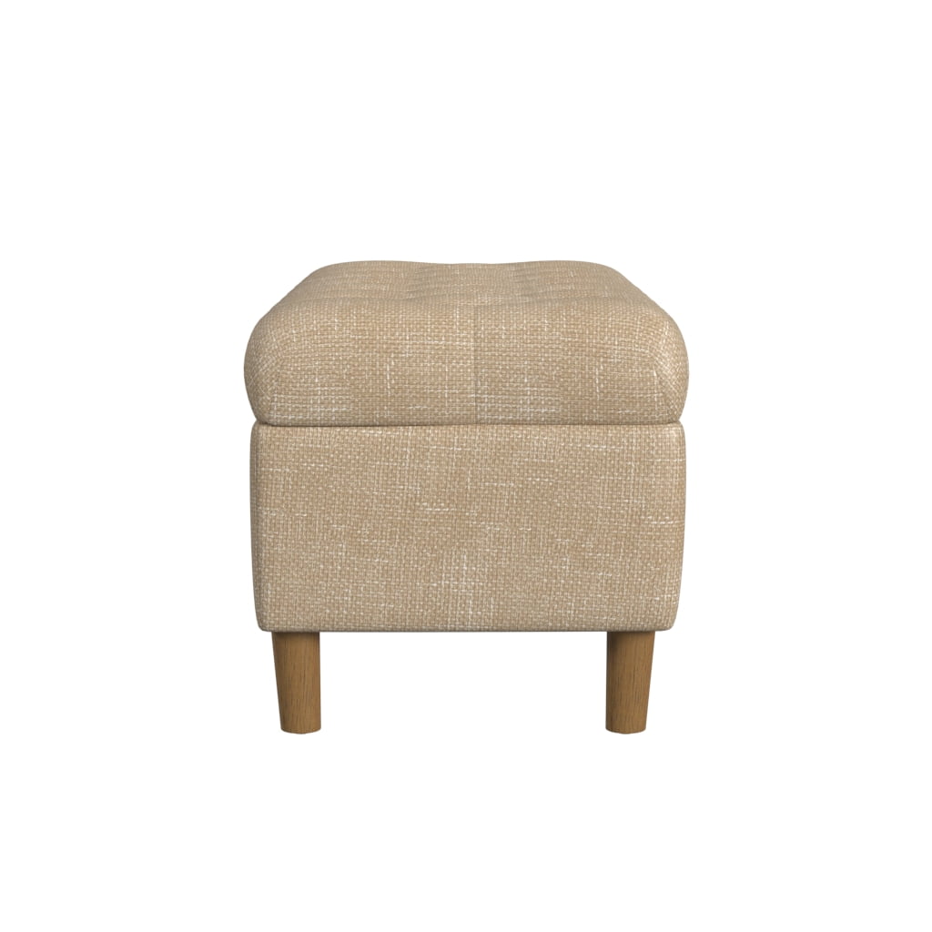HomePop Button Tufted Storage Bench, 40"W x 18"D x 18"H, Light Tan