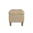 thumbnail image 5 of HomePop Button Tufted Storage Bench, 40"W x 18"D x 18"H, Light Tan, 5 of 8