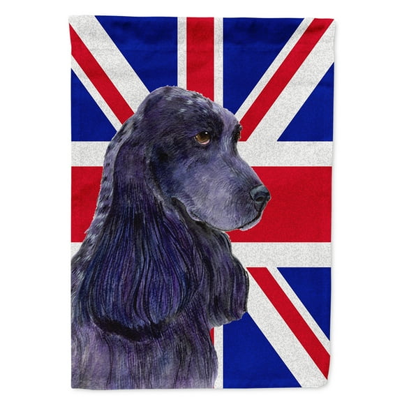 Cocker Spaniel with English Union Jack British Flag Garden Flag