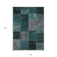 thumbnail image 3 of 9' X 12' Teal Blue Aqua And Charcoal Patchwork Washable Indoor Outdoor Area Rug, 3 of 5