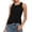 Black, variant on HUANBAI Solid Color Sleeveless V Neck Tank Top Summer Basic Layering Stretch Camisole Blouse Summer Sleeveless Tanks