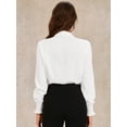 thumbnail image 3 of DARING DIVA Leotard Shirt Collared Dressy Bodysuit Top L White, 3 of 6