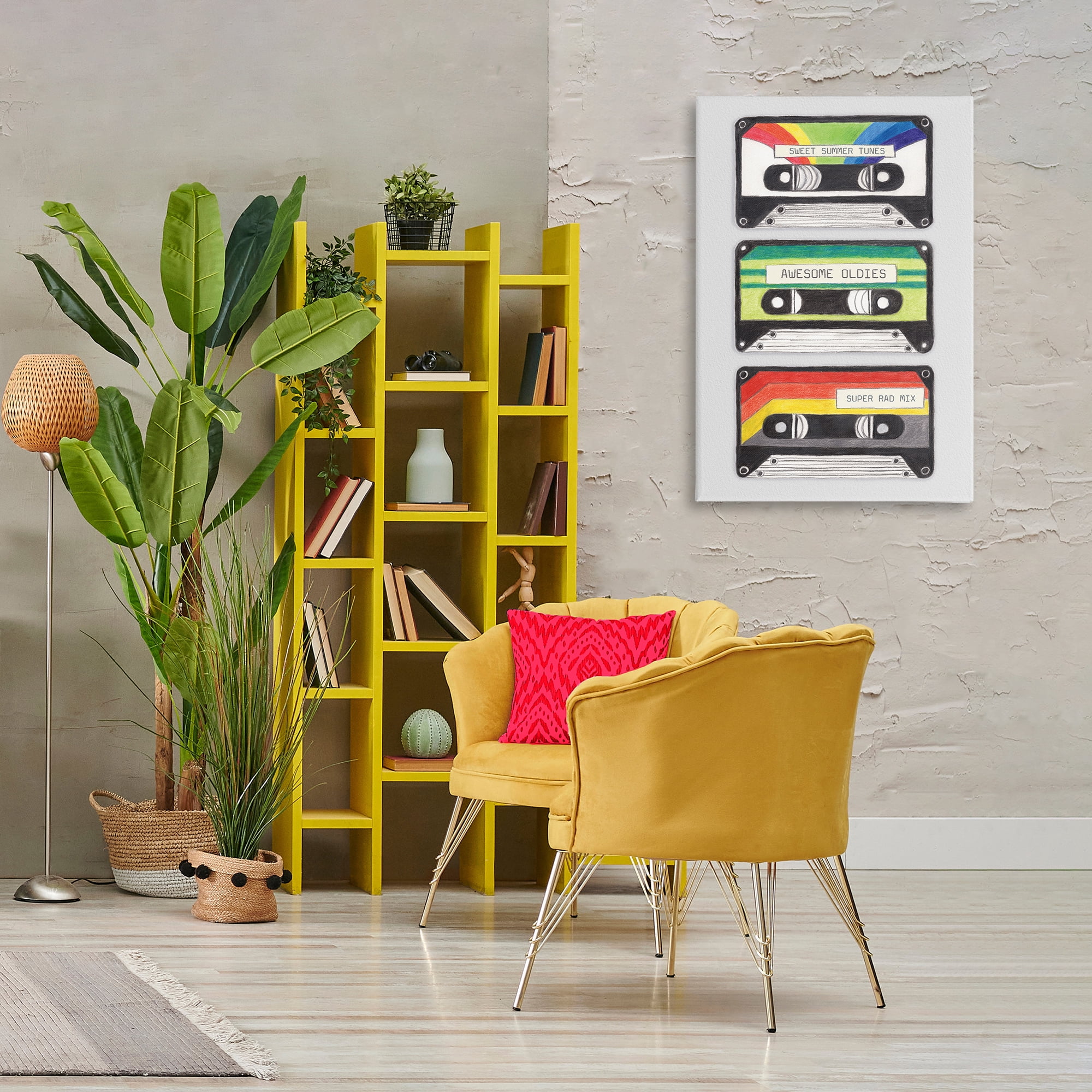 Stupell Industries Retro Cassette Tapes Performing Arts Painting Gallery Wrapped Canvas Art Print Wall Art, 24 x 36