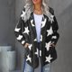 thumbnail image 4 of Abrigo y chaquetas informales con capucha y manga larga para mujer, otoño e invierno, holgado, de manga larga, con estampado de estrellas, con capucha, informal, blusa de poliéster para mujer, 4 of 9