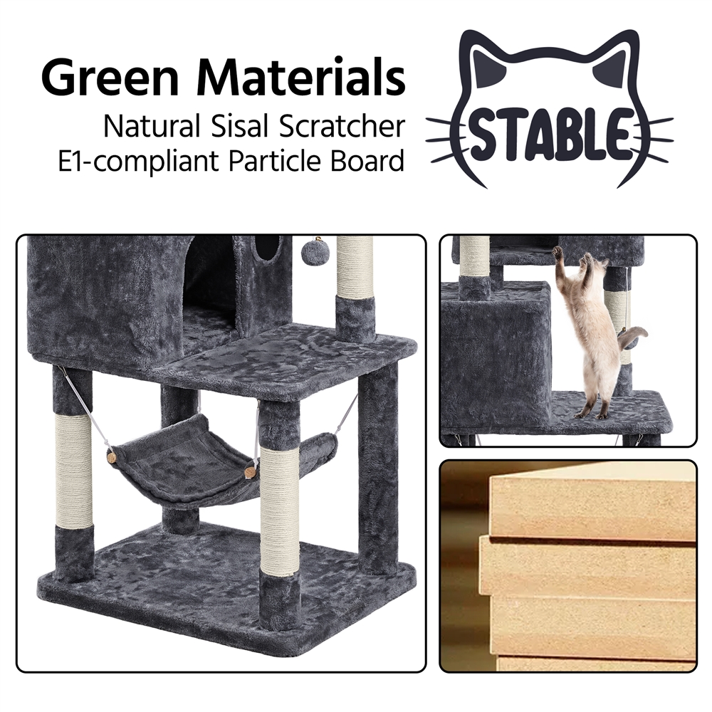 Alden Design 64.5in Multi-Level Cat Tree Tower Dark Gray photo 3