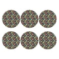 thumbnail image 2 of Fuzoiu Daisies Flowers Print Leather Coasters Set,Drink Coasters Set of 6,for Tabletop Protection, Durable PVC Coasters,Home Décor and Housewarming Gift,Round Shape, 2 of 7