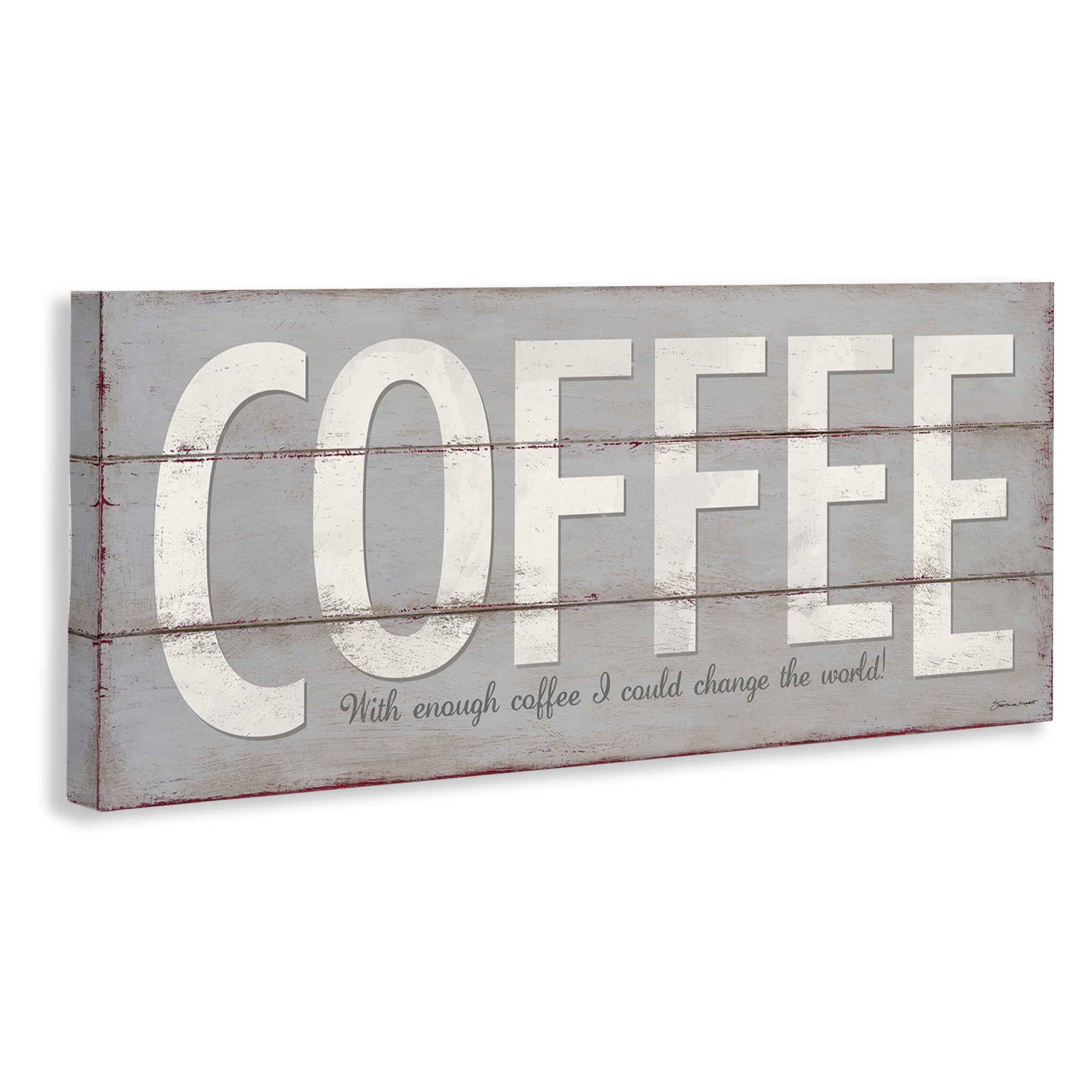 Stupell Industries Sassy Coffee Change The World Food & Beverage Painting Gallery Wrapped Canvas Art Print Wall Art, 40 x 17