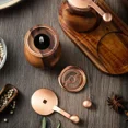 thumbnail image 4 of Hand Acacia Wood Pepper Grinder Set Vase Shape Black Pepper Grinder with Base Adjustable Ceramic Core Salt Shaker Grinding Tools, 4 of 6