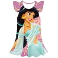 thumbnail image 2 of Novedad de verano, vestido de princesa Jasmine de Disney para niños, ropa de princesa para niñas, vestido de princesa Jasmine estampado, bonito vestido de moda 9T Gao Jinjia LED, 2 of 2